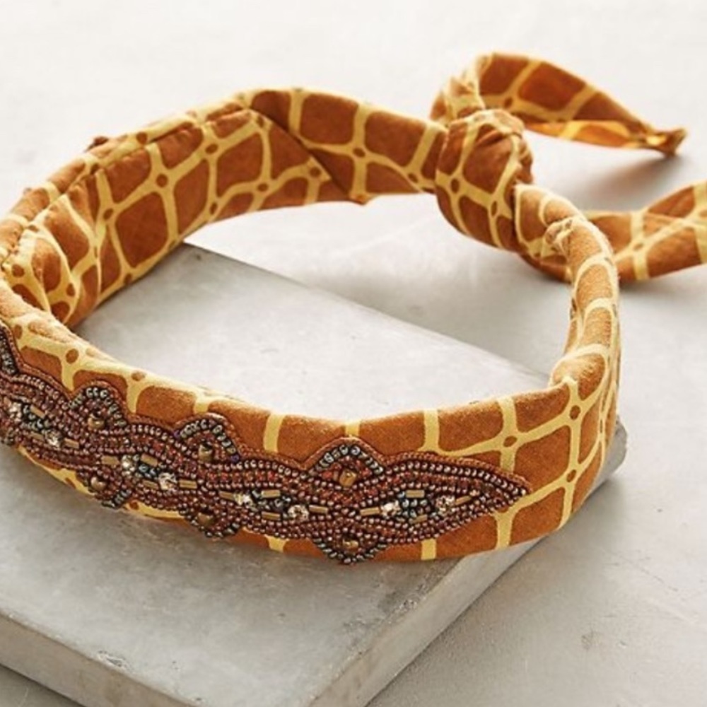NWT Deepa Gurnani Beaded Bandana Scarf Headband